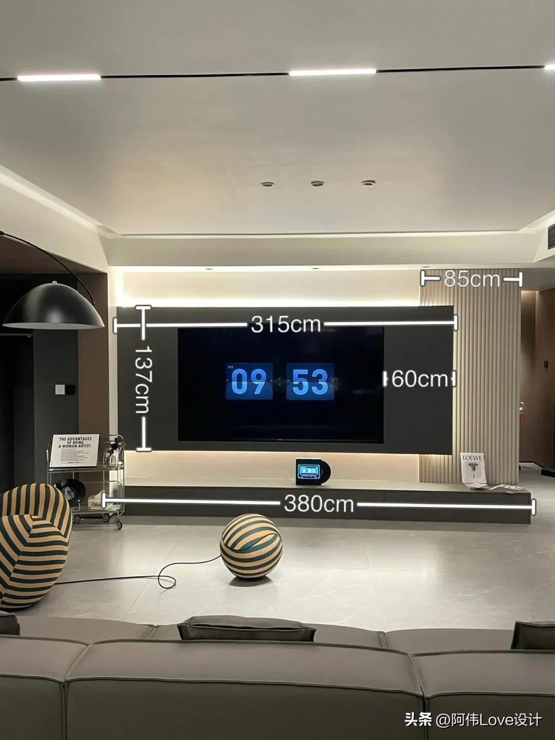 电视机标准尺寸一览表，电视机尺寸有哪些（30多款电视背景墙尺寸）