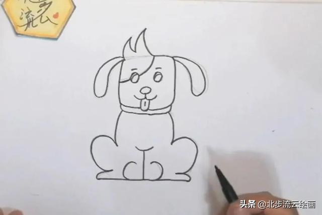 小狗怎么画简笔画，简笔画动物（简单易学的小狗儿童绘画步骤）