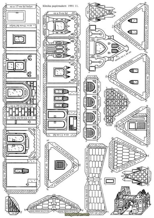 立体房子手工制作，手工折纸房子（13张有趣的卡通立体房子图纸免费下载）