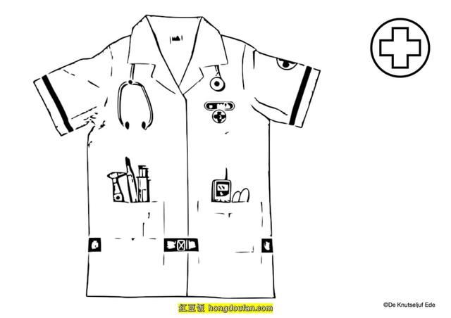 医院图片简笔画，医院的简笔画教程（12张病毒医院救护车纱布剪刀听诊器卡通简笔画）