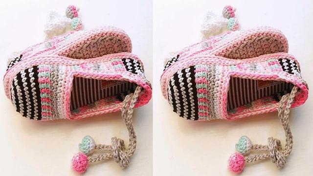 钩鞋子教程从头到尾纯色，像我这样手工钩编一双