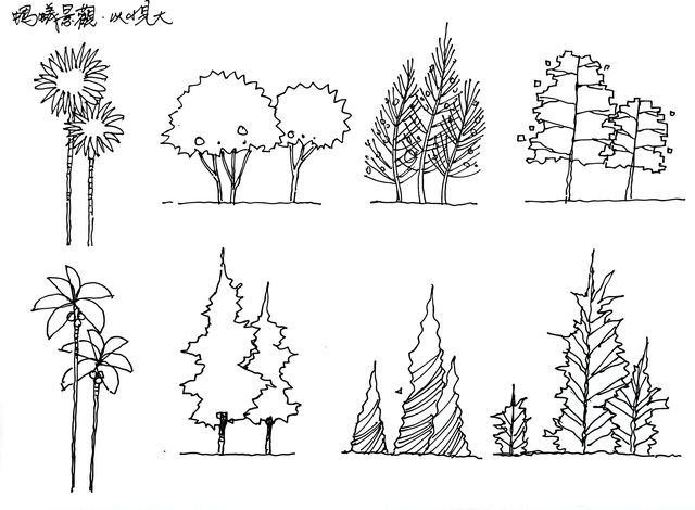 大树的画法简单又漂亮，简单大树的手绘画法（八种超简单背景树的画法+上色）