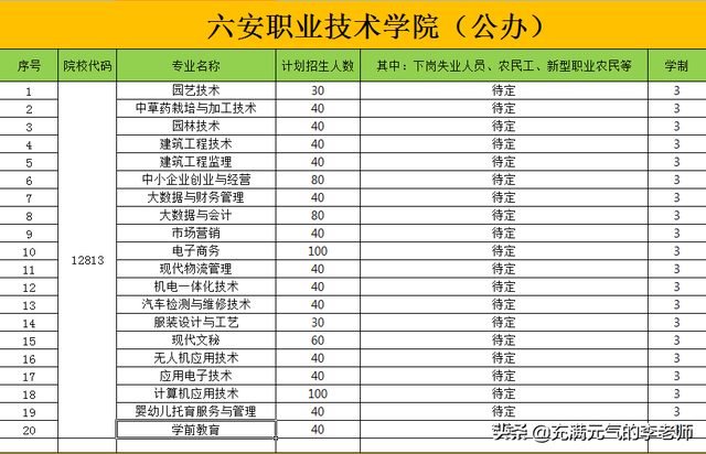 六安职业技术学校有哪些专业，六安职业技术学院有哪些专业和院系-什么专业比较好（2022年全日制大专院校推荐——六安职业技术学院）