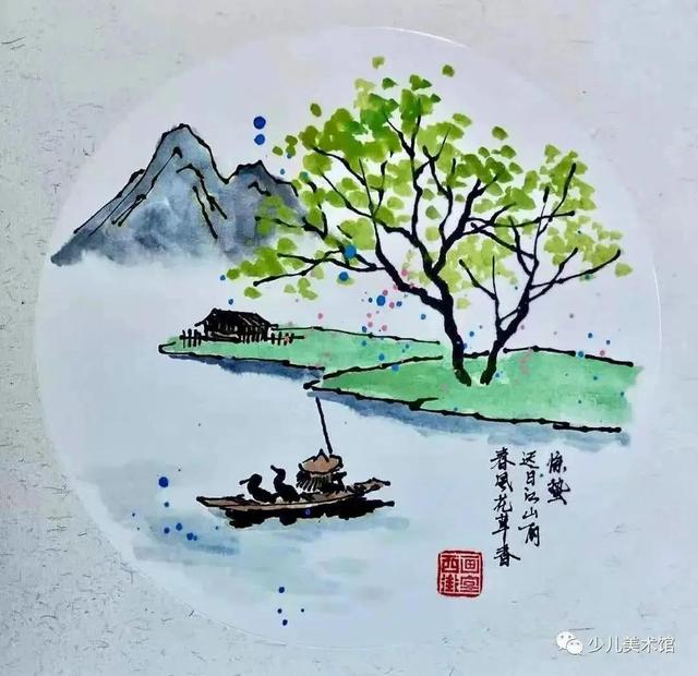 小孩画画简单图片大全，小孩画画简单图片大全步骤图片（50种儿童水墨国画范画分享）