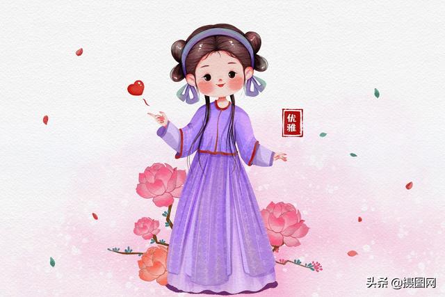 动漫人物手绘古风，古风手绘插画动漫女生头像微信（手绘插画，古风少女）