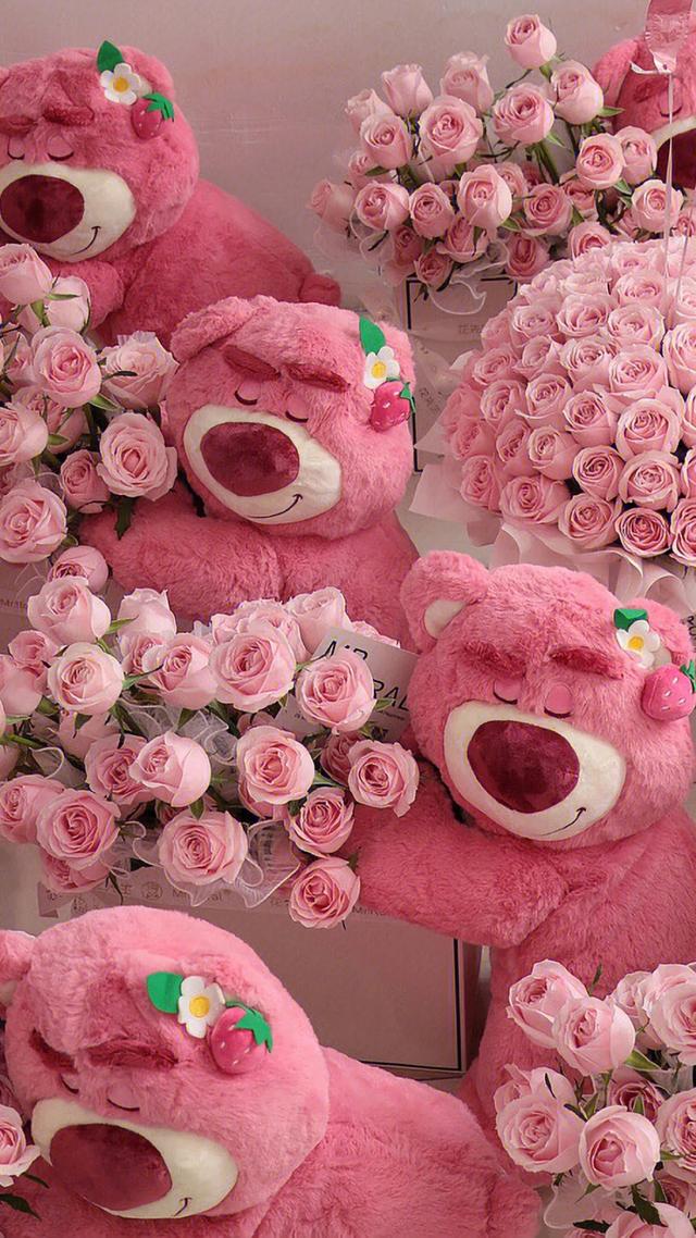 草莓熊头像/可爱/粉色系/爱没有技巧微信，草莓熊头像/可爱/粉色系/爱没有技巧，真诚才是必杀技（友友们草莓熊系列 快快收起来）