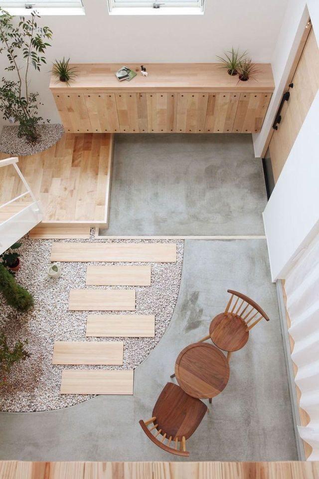 客厅地砖铺贴效果图，卫生间瓷砖花片效果图（没院子也能有室内景观）