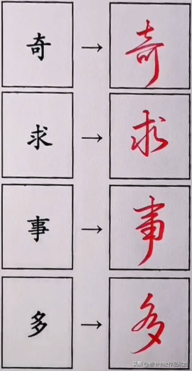 怎样写字好看又快，35个日常用字的行书连笔写法技巧