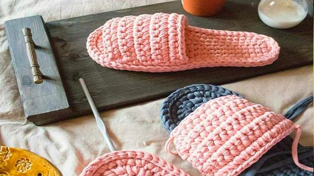 钩鞋子教程从头到尾纯色，像我这样手工钩编一双