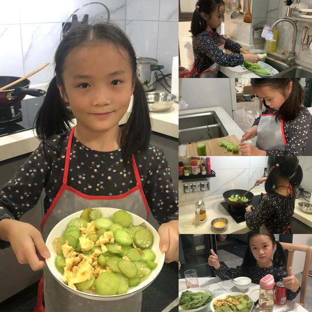 青瓜炒蛋的做法，青瓜炒蛋做法（入得厨房——孙娃琦琦周末下厨“青瓜炒鸡蛋”图文欣赏）