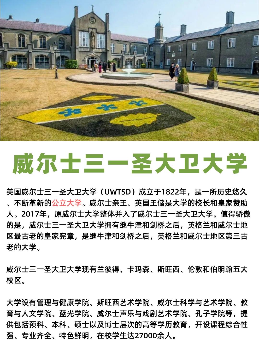 一年制大专学校（英国威尔士三一圣大卫大学一年制硕士项目）
