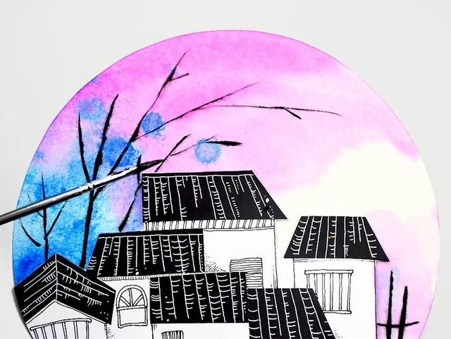 简笔画枫叶怎么画，简笔画枫叶怎么画好看（秋季特色艺术课《秋天的小村庄》）