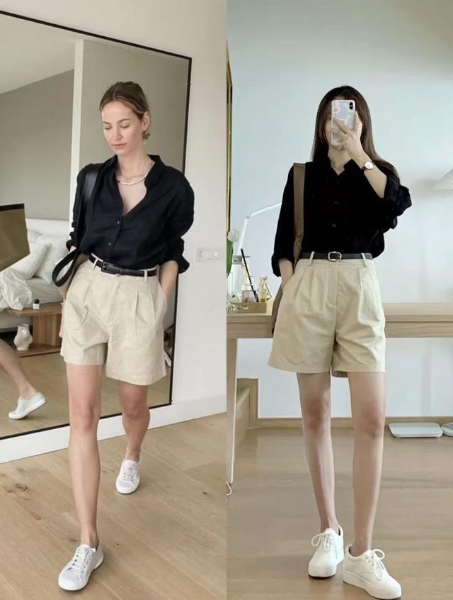 卡其色裤子配什么颜色鞋子，白色裤子配什么鞋子好看（卡其色短裤搭配什么颜色上衣好看）