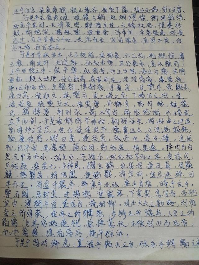 女生手抄上林赋是什么寓意，为什么要抄上林赋（手抄《上林赋》）