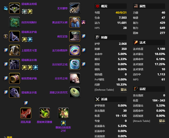 魔兽世界s4赛季法师装备属性一览，奥法4阶段BIS装备一览