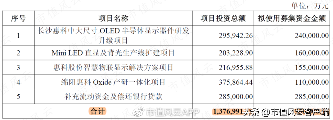 惠科（手握240亿仍缺钱）