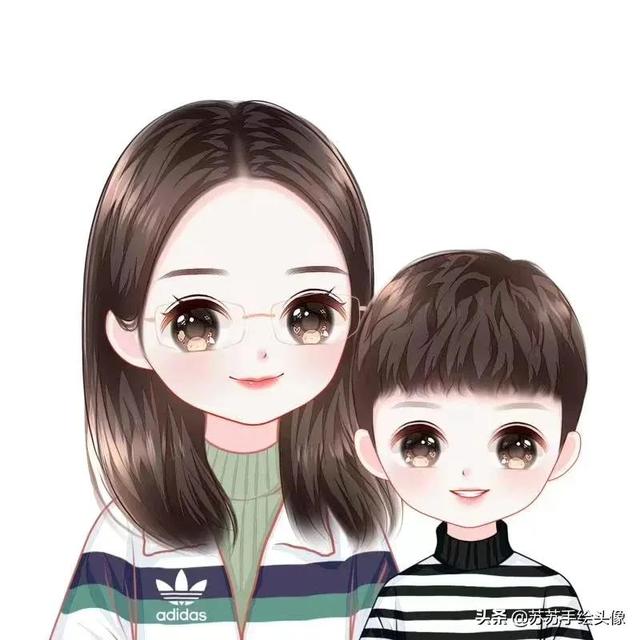 母亲节图片卡通，母亲节图片卡通人物（温馨幸福的亲子卡通头像）