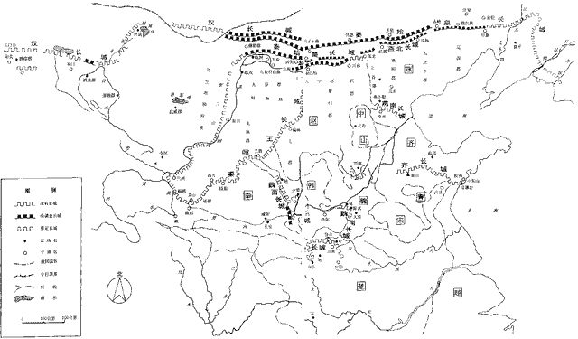 春秋战国时代:秦长城,秦昭王时,秦国修筑了北部长城;赵长城,赵国先后