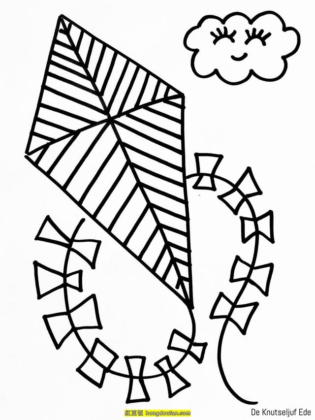 关于春天的简笔画，简笔画春天的画怎么画（春天一起去放风筝小学生简笔画）