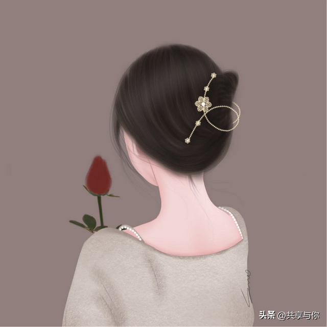 侧脸图片女生唯美，侧脸女生头像唯美微信（超美超温柔的手绘女生背影头像手绘女生背影头像）