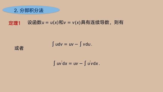 分部积分法公式，分部积分公式（3.2.6）