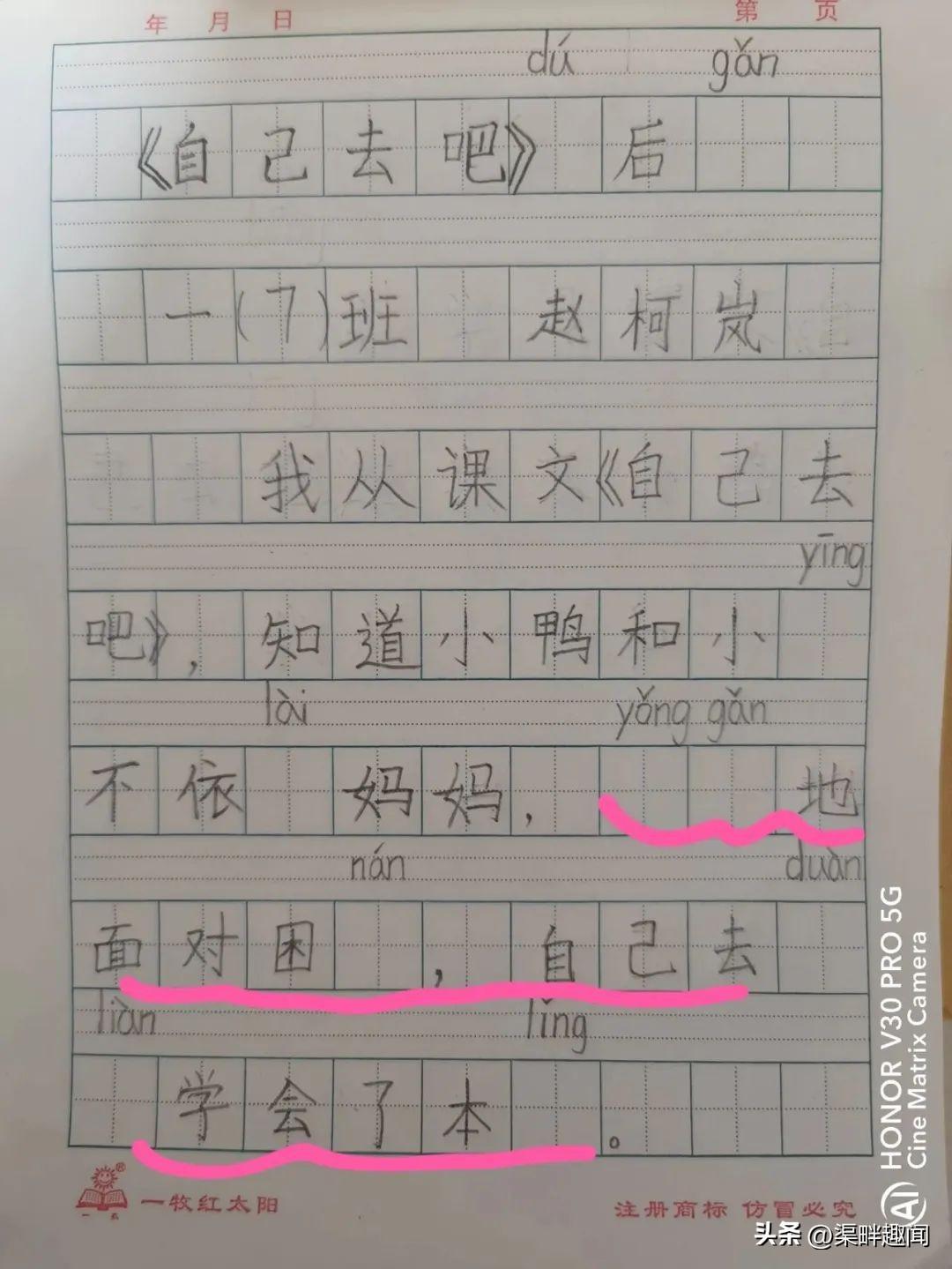 一年级小学生简短感言，简短的一年级成长感言（二实小北校：读书感悟⑤）