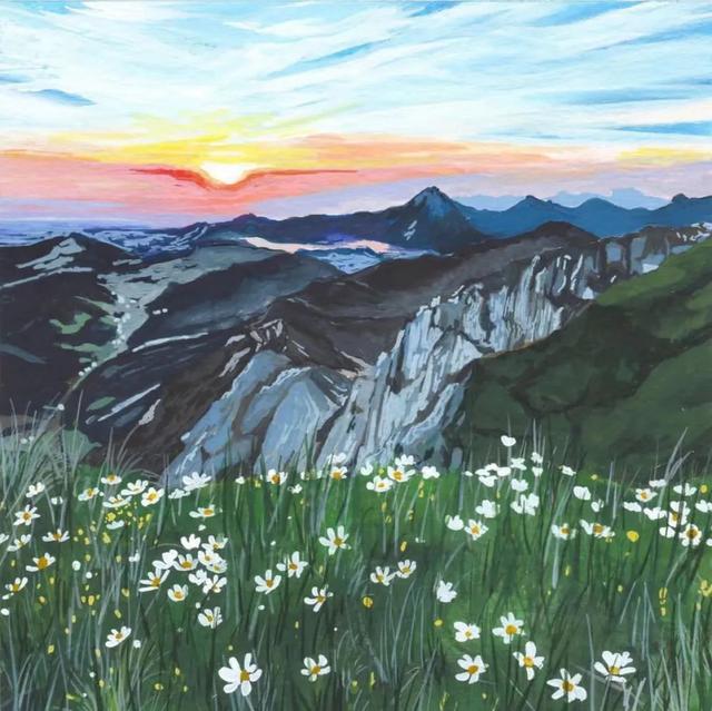 水粉风景写生步骤图，水粉风景画初学者（Akouri）