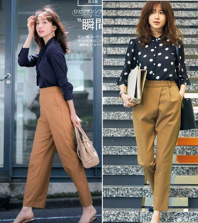 卡其色裤子配什么颜色上衣，卡其色裤子配什么颜色鞋子（用“卡其裤”打造优雅通勤风造型）