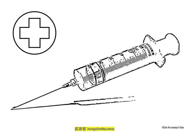 医院图片简笔画，医院的简笔画教程（12张病毒医院救护车纱布剪刀听诊器卡通简笔画）