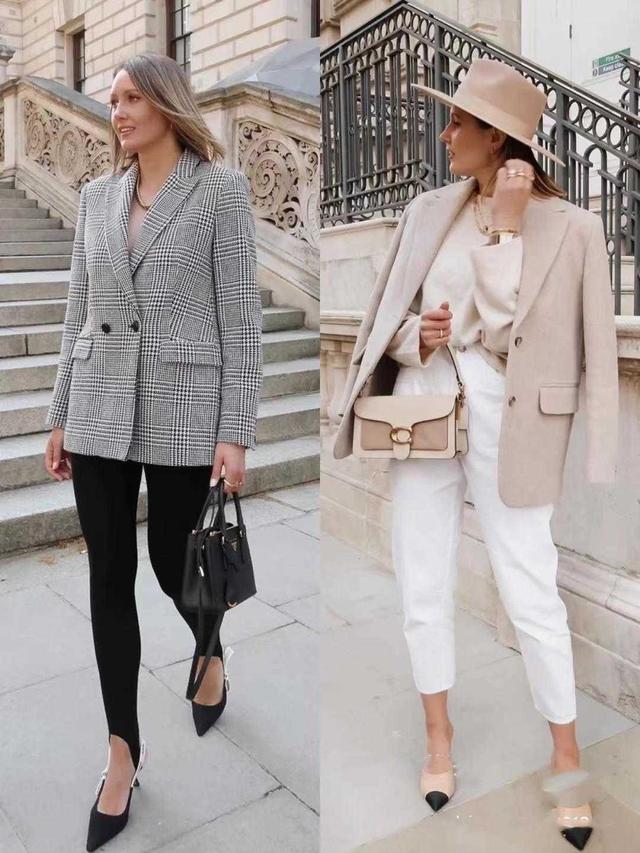 西服外套搭配什么裤子女，西装裤搭配什么外套女（西装+长裤更显气质又洋气）