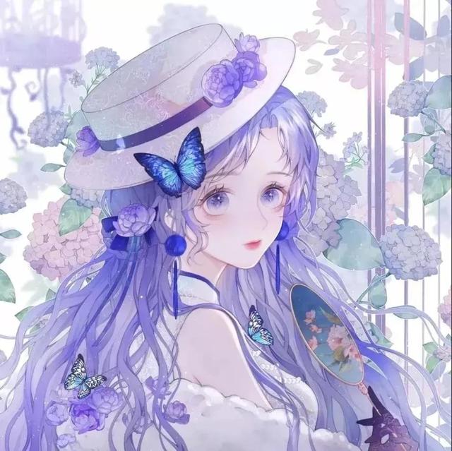 蓝紫色最准确图片，意境蓝色，紫色系头像微信（下次见面，就从一朵花开始吧）