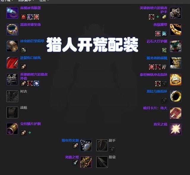 怀旧服团本部落猎人天赋，7个物理专精WLK团本开荒配装和天赋