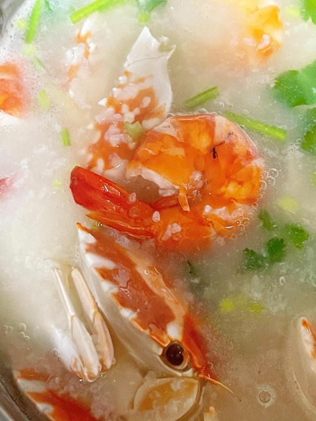 虾蟹粥真实图片