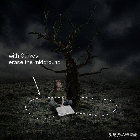 如何在PS中建立透明背景图层，ps怎么添加透明图层（中创建带有月亮的树的超现实图稿）
