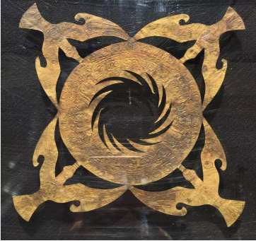 四鸟绕日的含义，四鸟绕日是什么标志（一套12个四鸟奔日图案金箔）