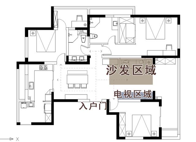 沙发对着入户门好吗，沙发对着进户门好不好（应该进门看到电视墙还是进门看到沙发）