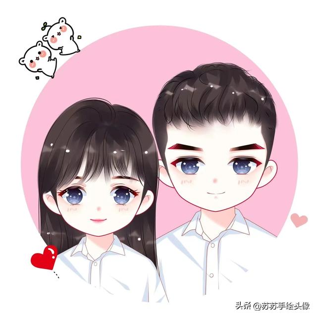 情侣头像 只期待后来的你能快乐.，情侣头像二人专用微信（甜蜜幸福的卡通情侣头像）