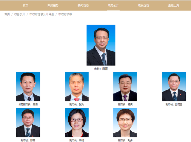 历届上海市委书记，上海市委书记历任名字（上海市市长、副市长分工公布）