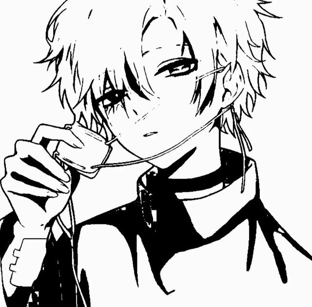 黑白男头，微信头像，黑白男头（“撑伞人也是雨中人”）