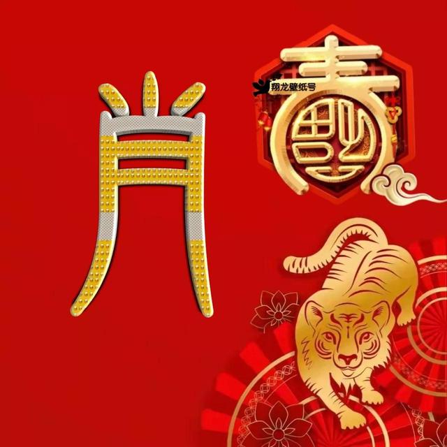 虎年系列头像微信，虎年系列头像（金色虎年福字微信头像）