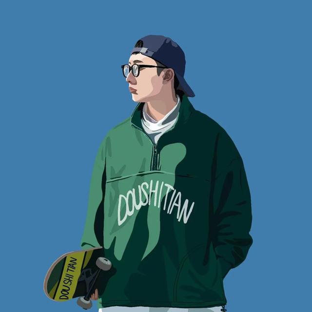 文艺范超帅男头，微信头像，文艺范超帅男头（简单好看的男生插画头像）