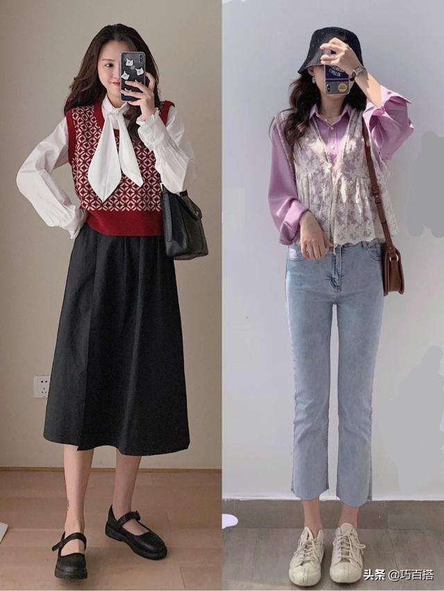 长款春季配色马甲怎么搭配，春季绝美的马甲穿搭