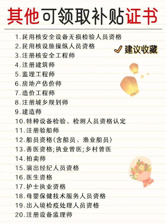 国家补贴的职业资格证书有哪些，国家职业资格证书补贴一览表（可以领取补贴的50个证书；快来看看吧）