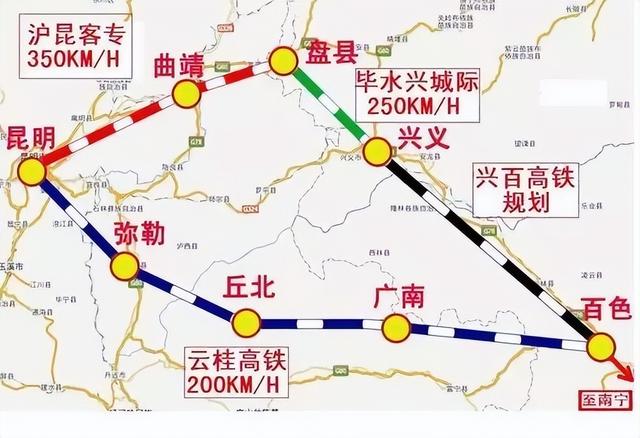 云南出省已开通的高铁线路，总里程排全国第18位