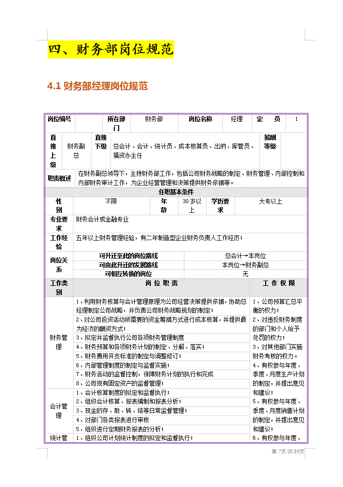 财务总监岗位职责（2022最新整理的财务部管理制度）