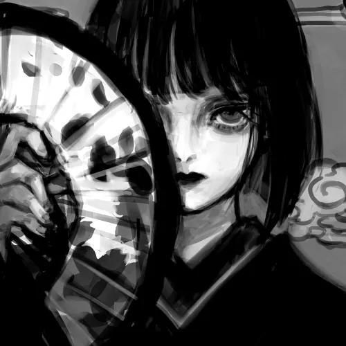 黑白漫头，微信头像，黑白漫头（高质量黑白动漫头像）