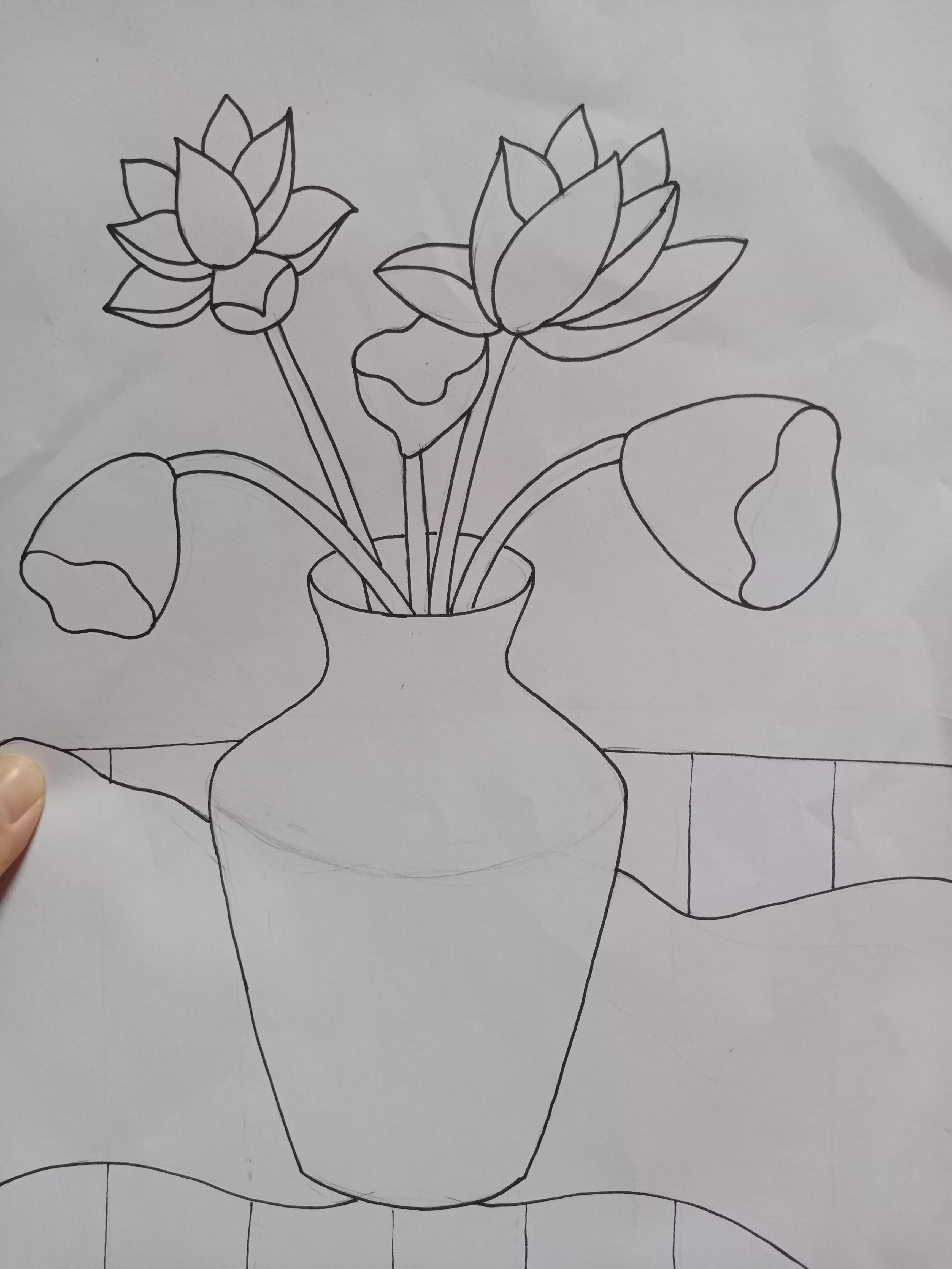 花瓶和花的图片简笔画图片