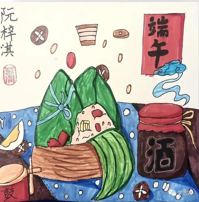 端午节的习俗手抄报简单好画，端午节手抄报+主题儿童画57张