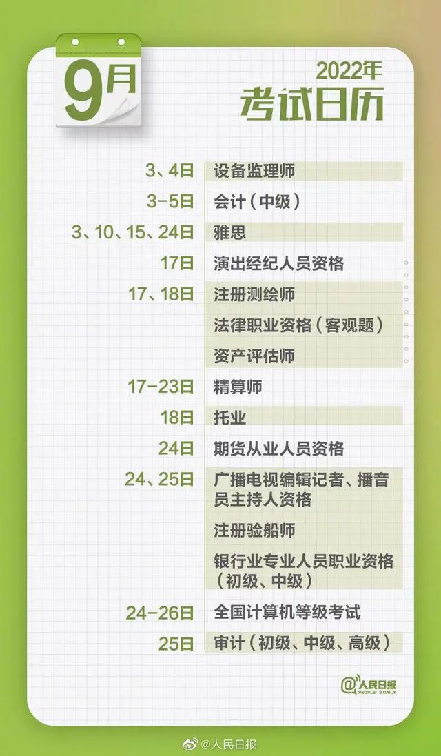 2022年考试时间一览表,2022年建筑类考试时间一览表(2022考试日历来啦) 2022年考试时间一览表,2022年建筑类考试时间一览表(2022考试日历来啦)