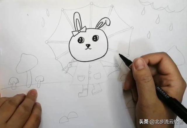 怎么画兔子，怎么画兔子女孩（儿童画教程：小兔子）